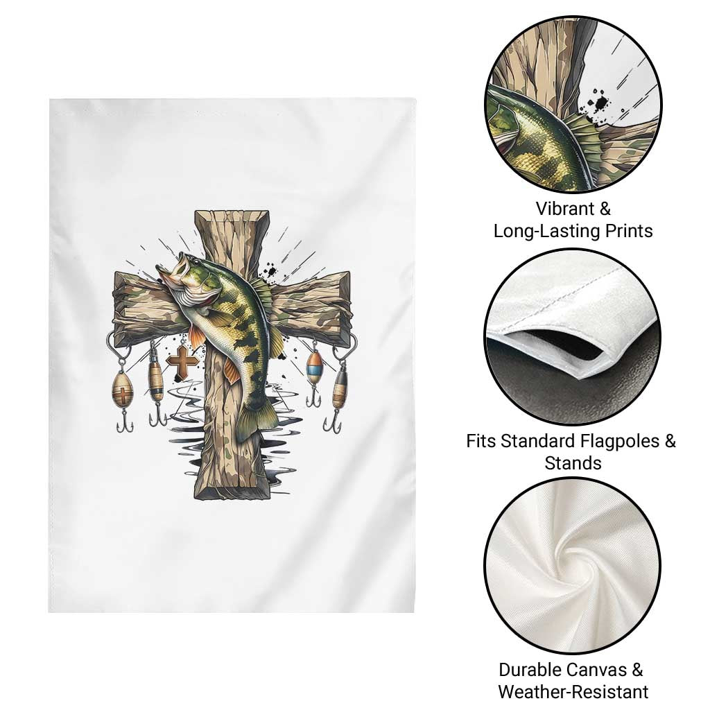 Camo Jesus Cross Fishing Garden Flag Faith Family Fishing Fathers Day TS12 Print Your Wear