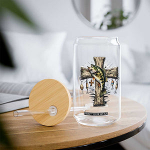 Camo Jesus Cross Fishing Glass Can Faith Family Fishing Fathers Day TS12 Print Your Wear