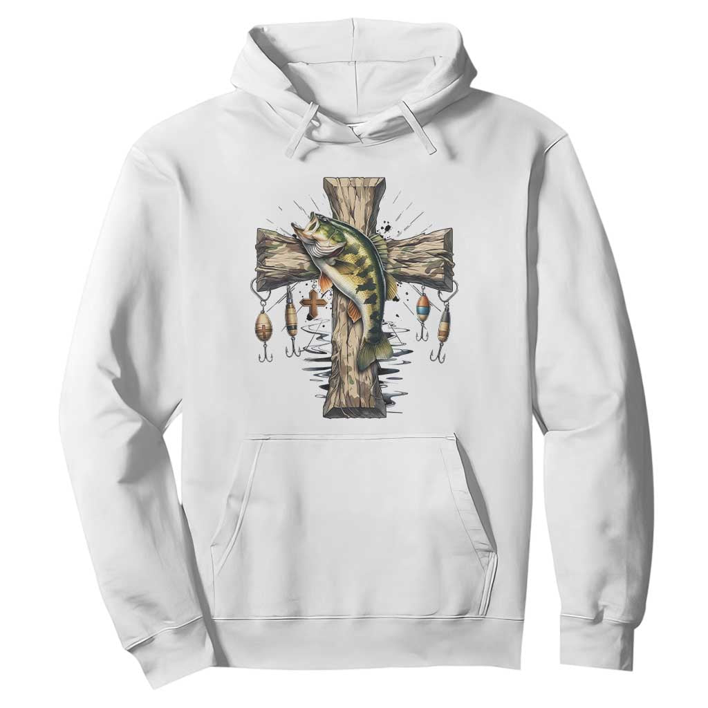 Camo Jesus Cross Fishing Hoodie Faith Family Fishing Fathers Day TS12 White Print Your Wear