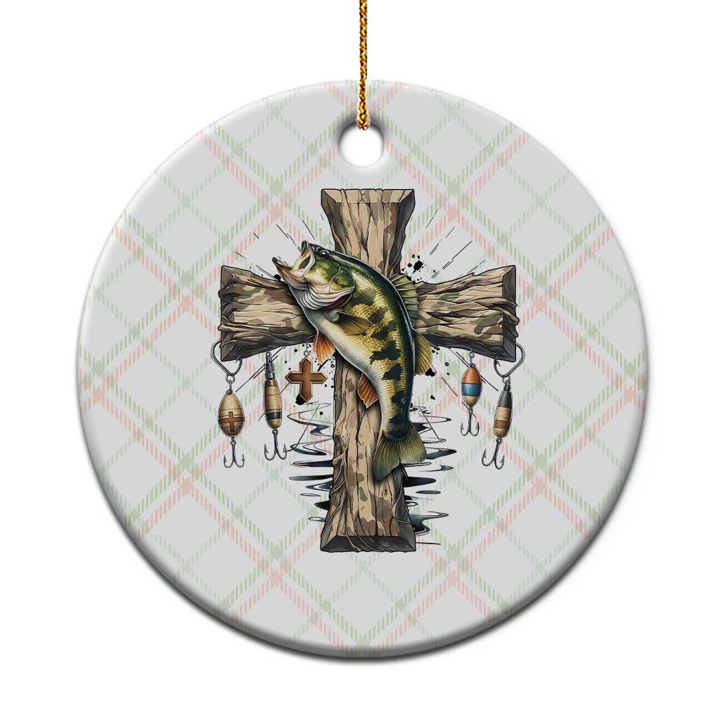 Camo Jesus Cross Fishing Ceramic Ornament Faith Family Fishing Fathers Day TS12 1pc Christmas Plaid Print Your Wear