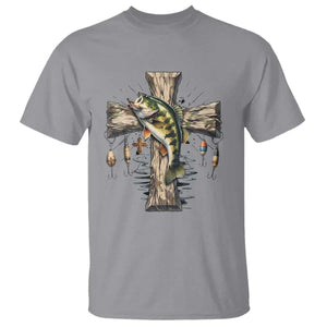 Camo Jesus Cross Fishing T Shirt Faith Family Fishing Fathers Day TS12 Sport Gray Print Your Wear