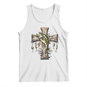 Camo Jesus Cross Fishing Tank Top Faith Family Fishing Fathers Day TS12 White Print Your Wear