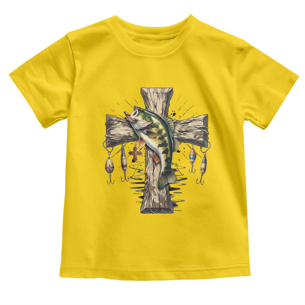 Camo Jesus Cross Fishing Toddler T Shirt Faith Family Fishing Fathers Day TS12 Daisy Print Your Wear