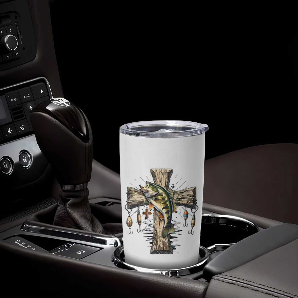 Camo Jesus Cross Fishing Tumbler Cup Faith Family Fishing Fathers Day TS12 Print Your Wear