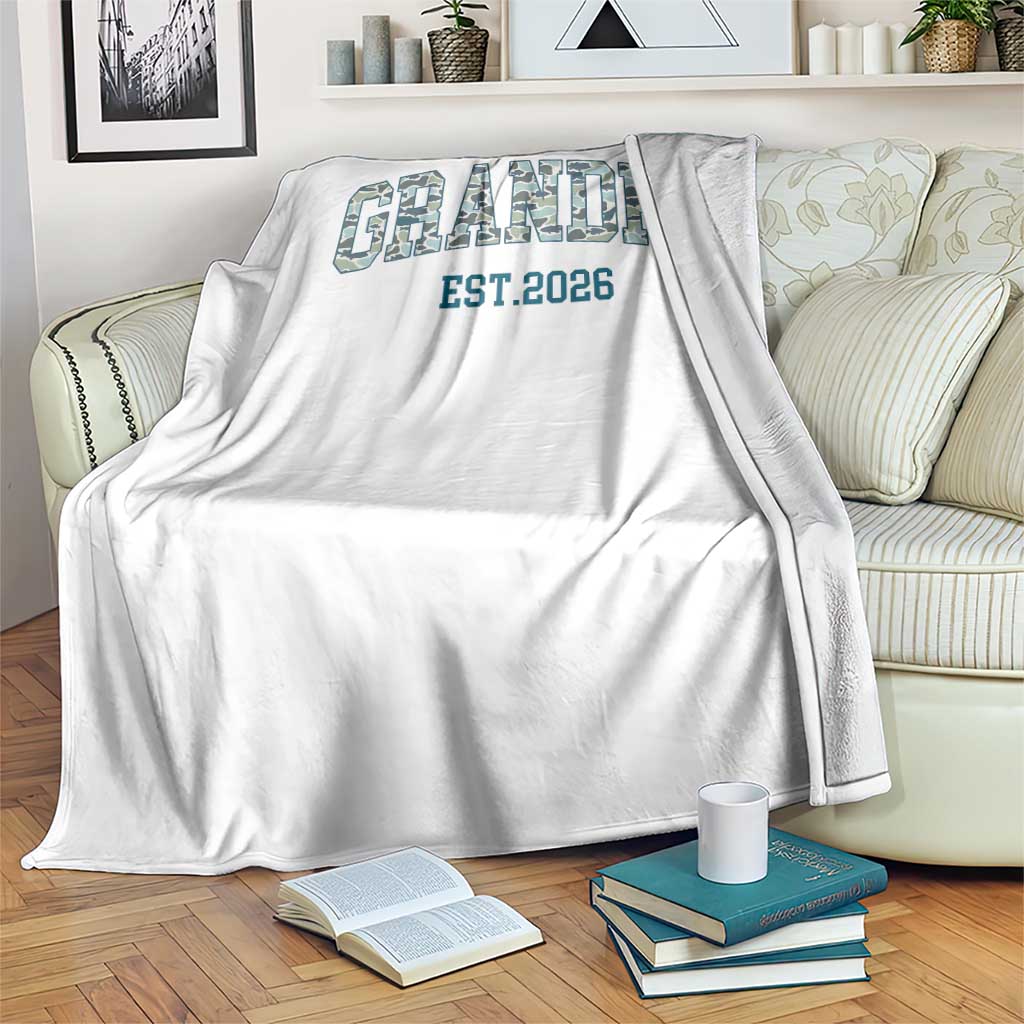Promoted To Grandpa Est 2026 Throw Blanket Camo Fishing New Grandpa Gift TS12 Print Your Wear