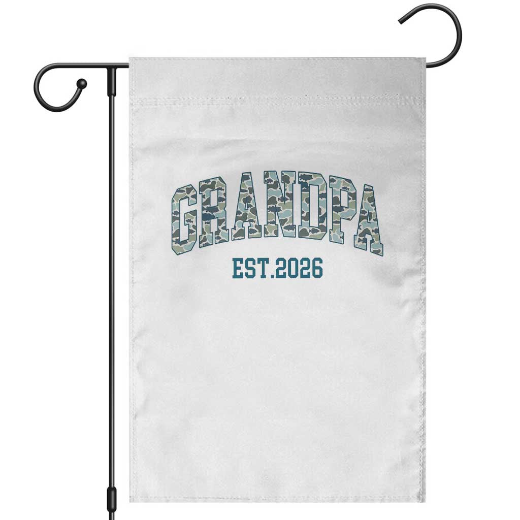Promoted To Grandpa Est 2026 Garden Flag Camo Fishing New Grandpa Gift TS12 White Print Your Wear