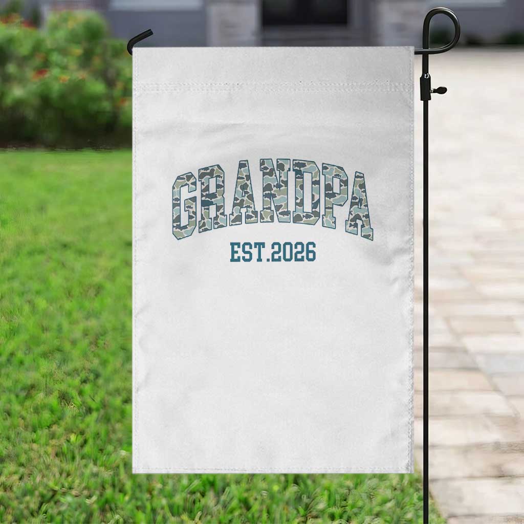 Promoted To Grandpa Est 2026 Garden Flag Camo Fishing New Grandpa Gift TS12 Print Your Wear
