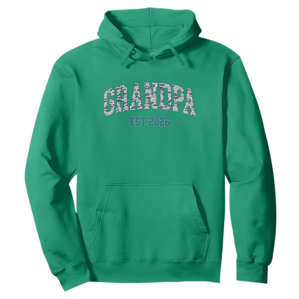 Promoted To Grandpa Est 2026 Hoodie Camo Fishing New Grandpa Gift TS12 Irish Green Print Your Wear