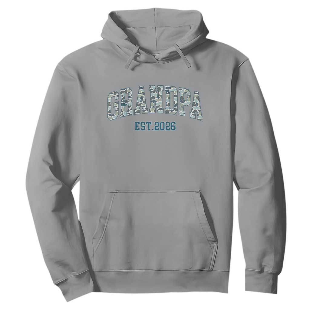 Promoted To Grandpa Est 2026 Hoodie Camo Fishing New Grandpa Gift TS12 Sport Gray Print Your Wear