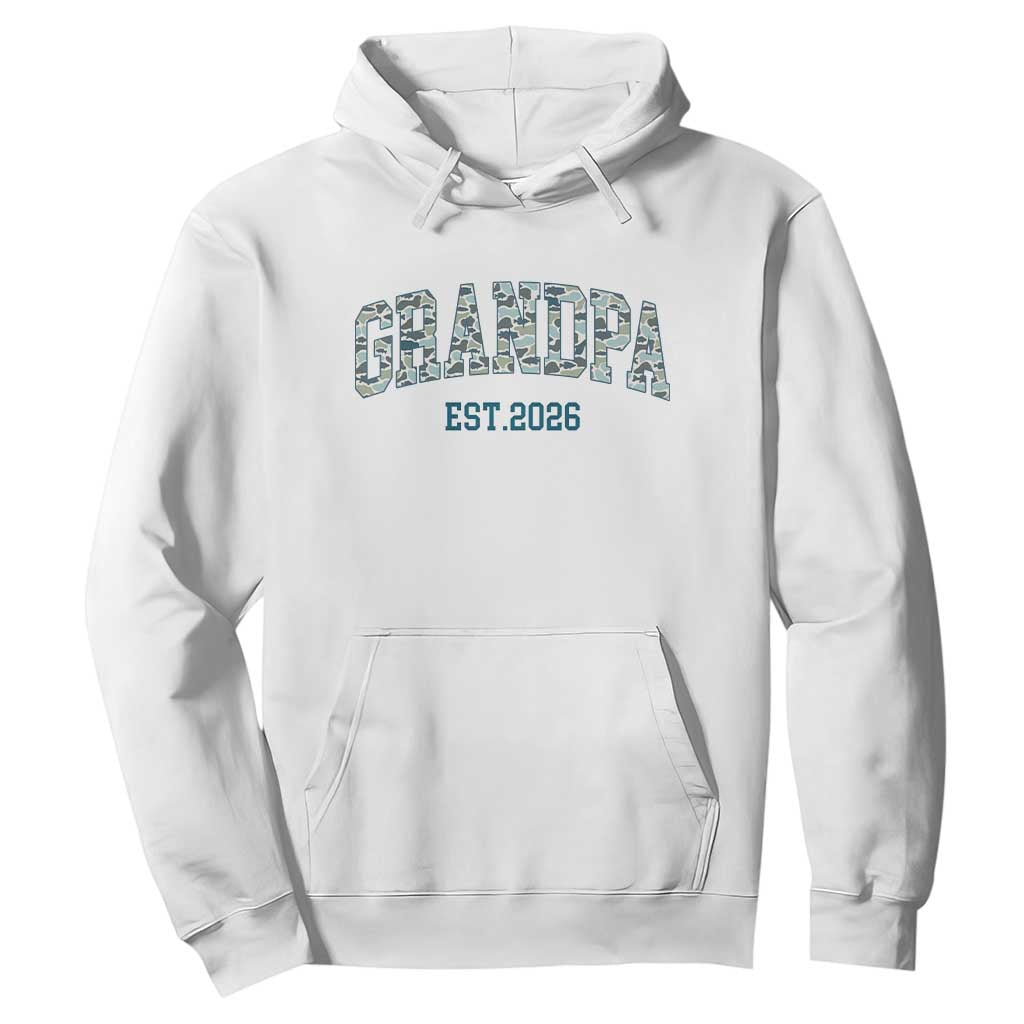 Promoted To Grandpa Est 2026 Hoodie Camo Fishing New Grandpa Gift TS12 White Print Your Wear
