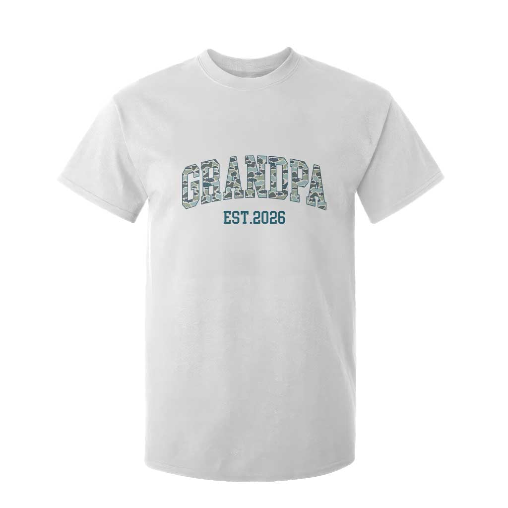 Promoted To Grandpa Est 2026 T Shirt For Kid Camo Fishing New Grandpa Gift TS12 White Print Your Wear