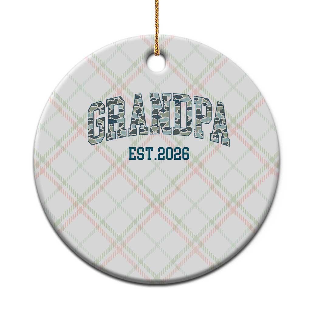 Promoted To Grandpa Est 2026 Ceramic Ornament Camo Fishing New Grandpa Gift TS12 1pc Christmas Plaid Print Your Wear