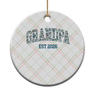 Promoted To Grandpa Est 2026 Ceramic Ornament Camo Fishing New Grandpa Gift TS12 1pc Christmas Plaid Print Your Wear