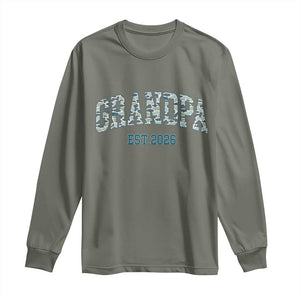 Promoted To Grandpa Est 2026 Long Sleeve Shirt Camo Fishing New Grandpa Gift TS12 Military Green Print Your Wear