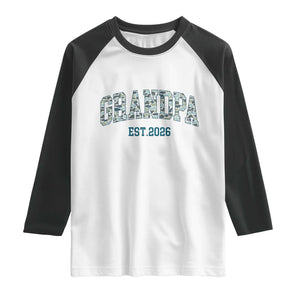 Promoted To Grandpa Est 2026 Raglan Shirt Camo Fishing New Grandpa Gift TS12 White Black Print Your Wear