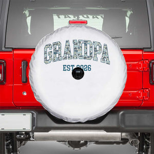 Promoted To Grandpa Est 2026 Spare Tire Cover Camo Fishing New Grandpa Gift TS12 White Print Your Wear