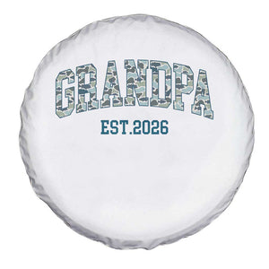 Promoted To Grandpa Est 2026 Spare Tire Cover Camo Fishing New Grandpa Gift TS12 Print Your Wear