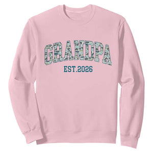 Promoted To Grandpa Est 2026 Sweatshirt Camo Fishing New Grandpa Gift TS12 Light Pink Print Your Wear
