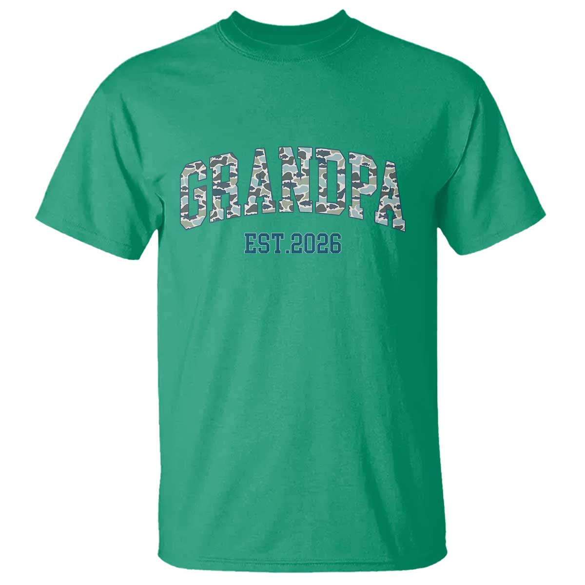 Promoted To Grandpa Est 2026 T Shirt Camo Fishing New Grandpa Gift TS12 Irish Green Print Your Wear