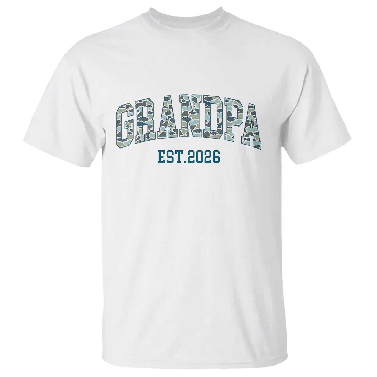 Promoted To Grandpa Est 2026 T Shirt Camo Fishing New Grandpa Gift TS12 White Print Your Wear