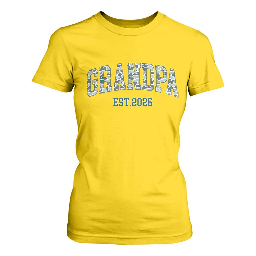 Promoted To Grandpa Est 2026 T Shirt For Women Camo Fishing New Grandpa Gift TS12 Daisy Print Your Wear