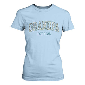 Promoted To Grandpa Est 2026 T Shirt For Women Camo Fishing New Grandpa Gift TS12 Light Blue Print Your Wear