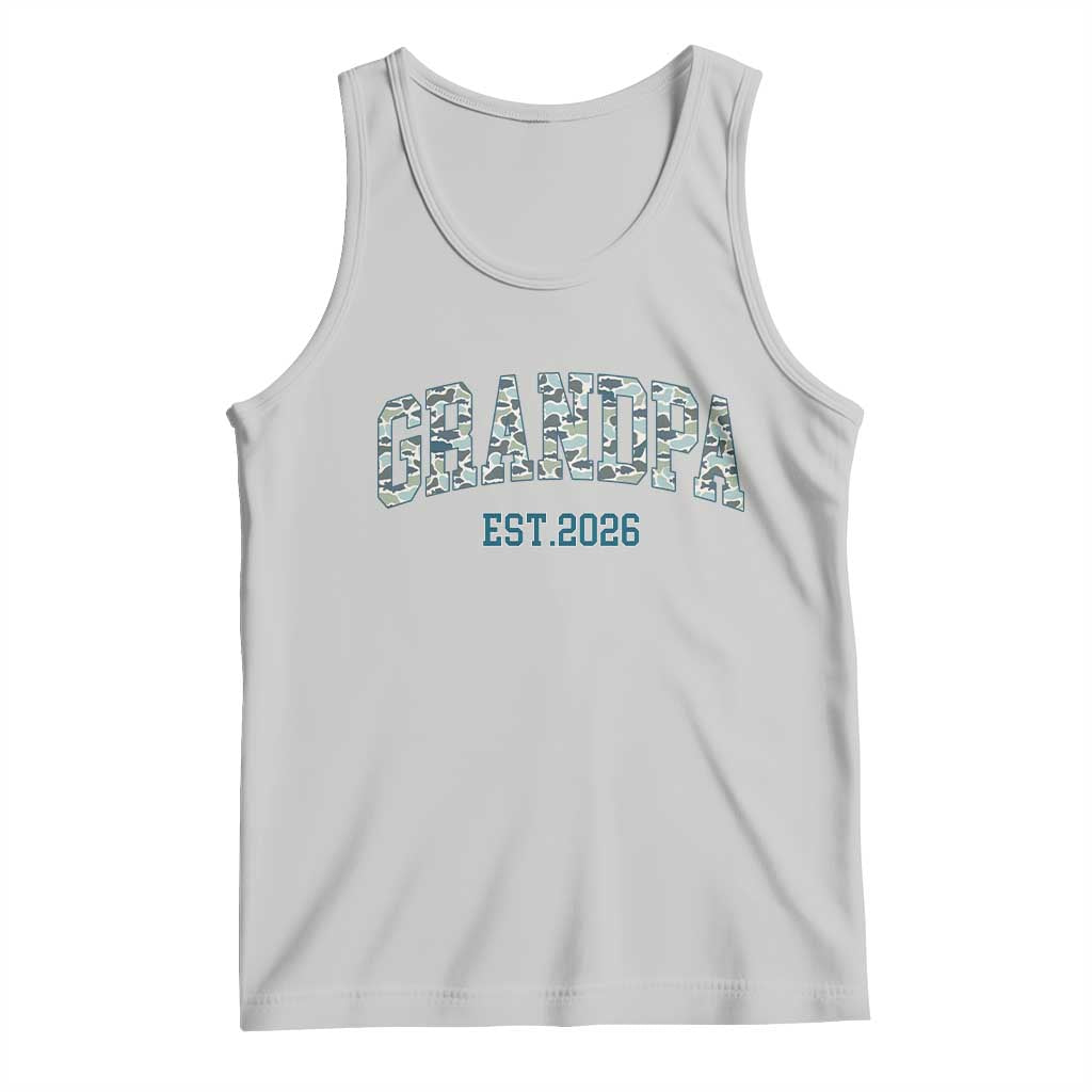 Promoted To Grandpa Est 2026 Tank Top Camo Fishing New Grandpa Gift TS12 Ash Print Your Wear