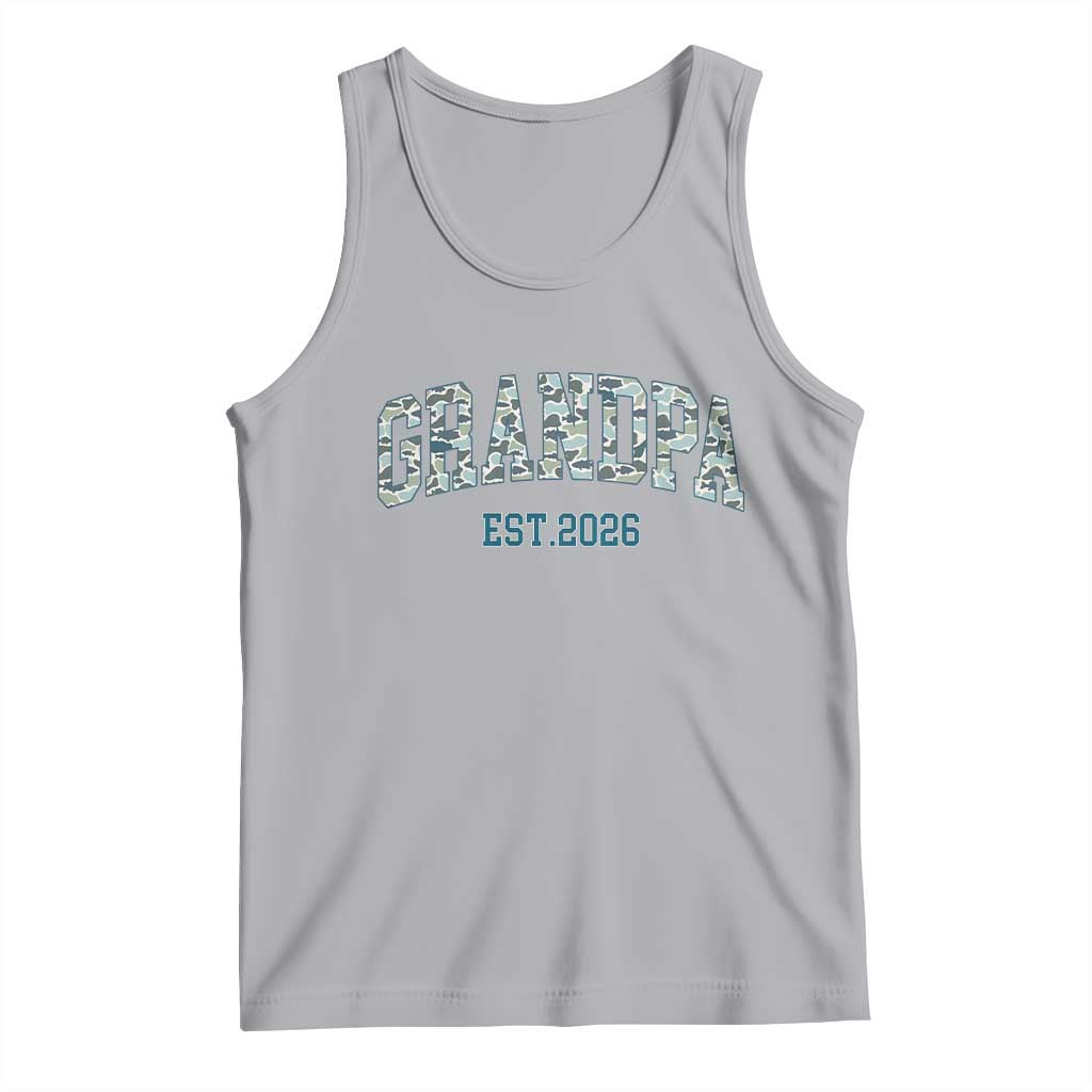 Promoted To Grandpa Est 2026 Tank Top Camo Fishing New Grandpa Gift TS12 Athletic Heather Print Your Wear