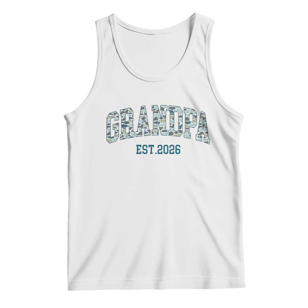 Promoted To Grandpa Est 2026 Tank Top Camo Fishing New Grandpa Gift TS12 White Print Your Wear