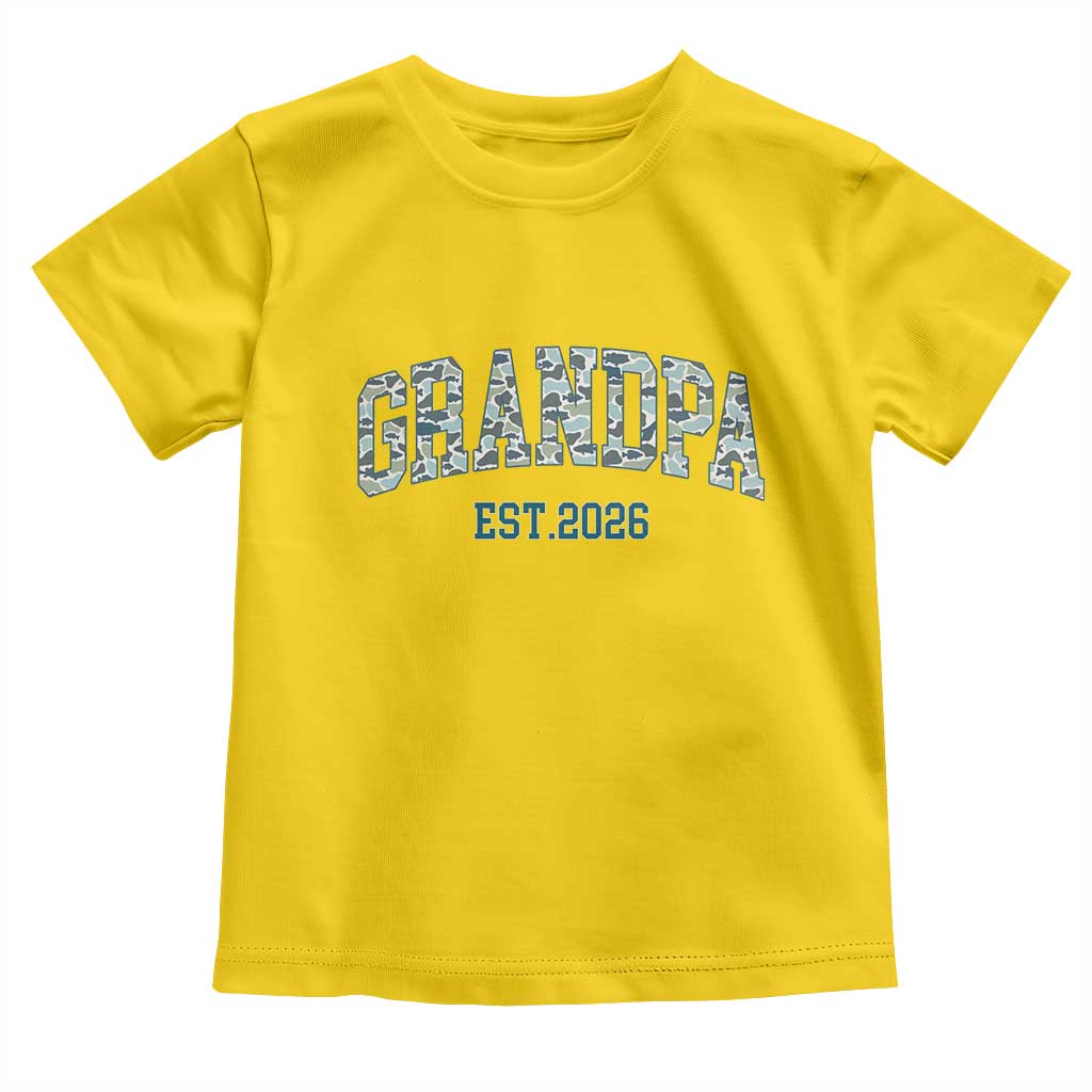 Promoted To Grandpa Est 2026 Toddler T Shirt Camo Fishing New Grandpa Gift TS12 Daisy Print Your Wear
