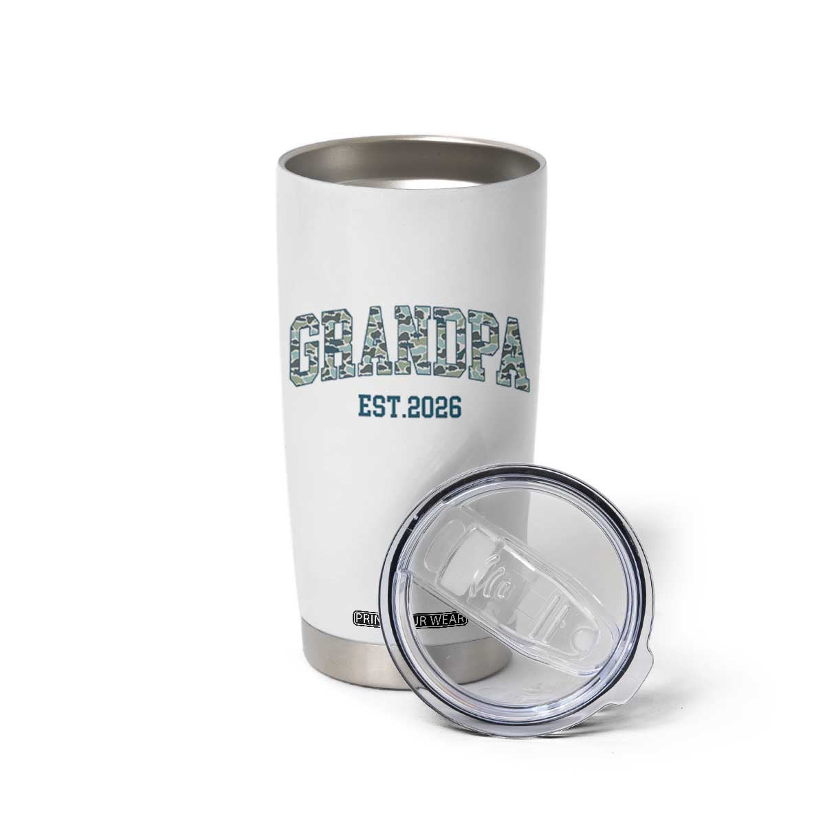 Promoted To Grandpa Est 2026 Tumbler Cup Camo Fishing New Grandpa Gift TS12 Print Your Wear