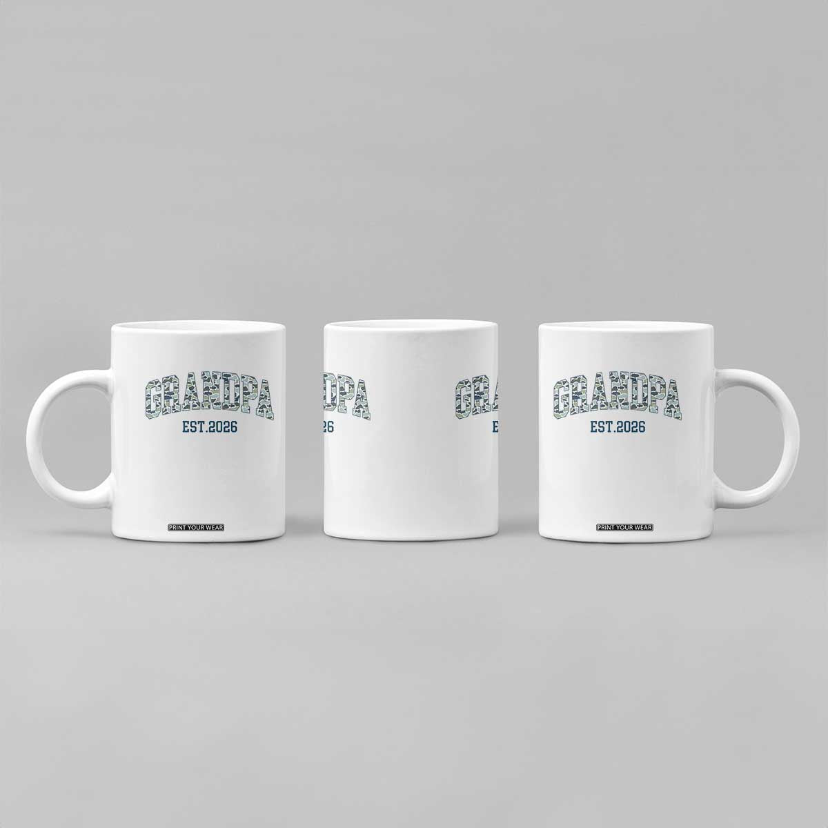 Promoted To Grandpa Est 2026 Coffee Mug Camo Fishing New Grandpa Gift TS12 Print Your Wear
