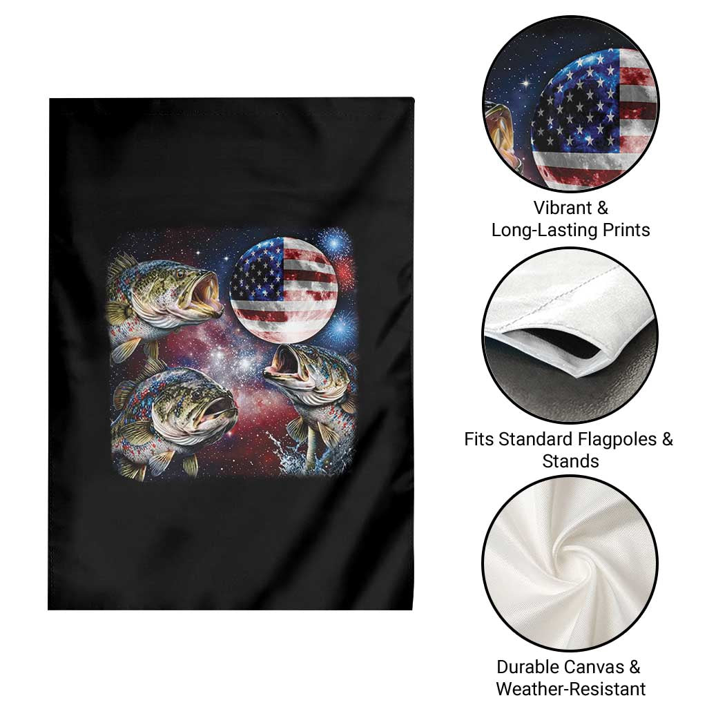 Patriotic Bass Fishing Moon Garden Flag 4th Of July Fisherman Gift TS12 Print Your Wear