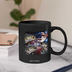Patriotic Bass Fishing Moon Coffee Mug 4th Of July Fisherman Gift TS12 Print Your Wear