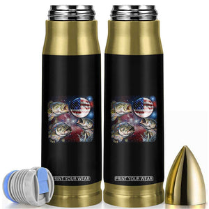 Patriotic Bass Fishing Moon Bullet Tumbler 4th Of July Fisherman Gift TS12 Black Print Your Wear