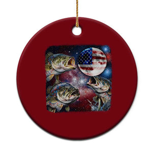 Patriotic Bass Fishing Moon Ceramic Ornament 4th Of July Fisherman Gift TS12 1pc Red Print Your Wear