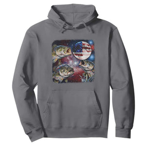 Patriotic Bass Fishing Moon Hoodie 4th Of July Fisherman Gift TS12 Charcoal Print Your Wear