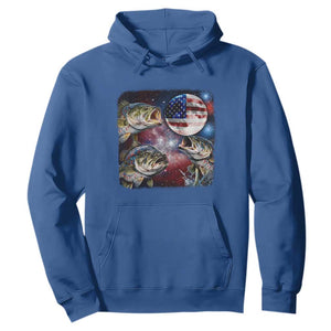 Patriotic Bass Fishing Moon Hoodie 4th Of July Fisherman Gift TS12 Royal Blue Print Your Wear