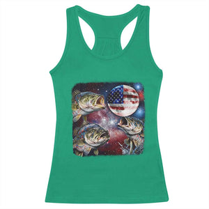 Patriotic Bass Fishing Moon Racerback Tank Top 4th Of July Fisherman Gift TS12 Irish Green Print Your Wear