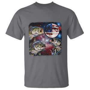 Patriotic Bass Fishing Moon T Shirt 4th Of July Fisherman Gift TS12 Charcoal Print Your Wear