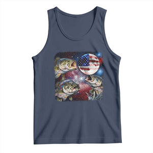 Patriotic Bass Fishing Moon Tank Top 4th Of July Fisherman Gift TS12 Navy Print Your Wear