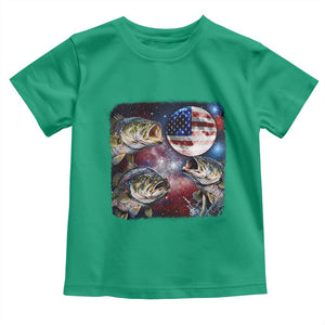 Patriotic Bass Fishing Moon Toddler T Shirt 4th Of July Fisherman Gift TS12 Irish Green Print Your Wear