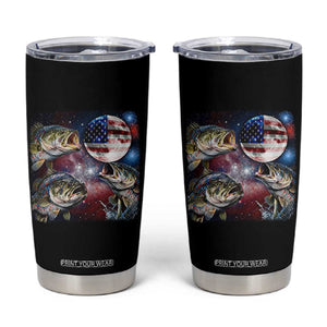 Patriotic Bass Fishing Moon Tumbler Cup 4th Of July Fisherman Gift TS12 Black Print Your Wear