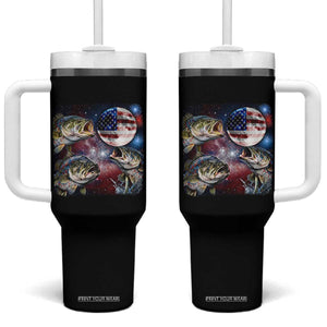 Patriotic Bass Fishing Moon Tumbler With Handle 4th Of July Fisherman Gift TS12 One Size: 40 oz Black Print Your Wear