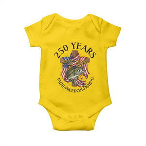 Faith Freedom Fishing Baby Onesie 250 Years Of Christian Fish Hunting TS12 Daisy Print Your Wear
