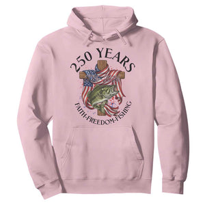Faith Freedom Fishing Hoodie 250 Years Of Christian Fish Hunting TS12 Light Pink Print Your Wear