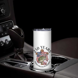Faith Freedom Fishing Skinny Tumbler 250 Years Of Christian Fish Hunting TS12 Print Your Wear