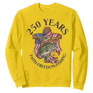 Faith Freedom Fishing Sweatshirt 250 Years Of Christian Fish Hunting TS12 Daisy Print Your Wear