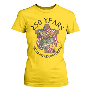 Faith Freedom Fishing T Shirt For Women 250 Years Of Christian Fish Hunting TS12 Daisy Print Your Wear