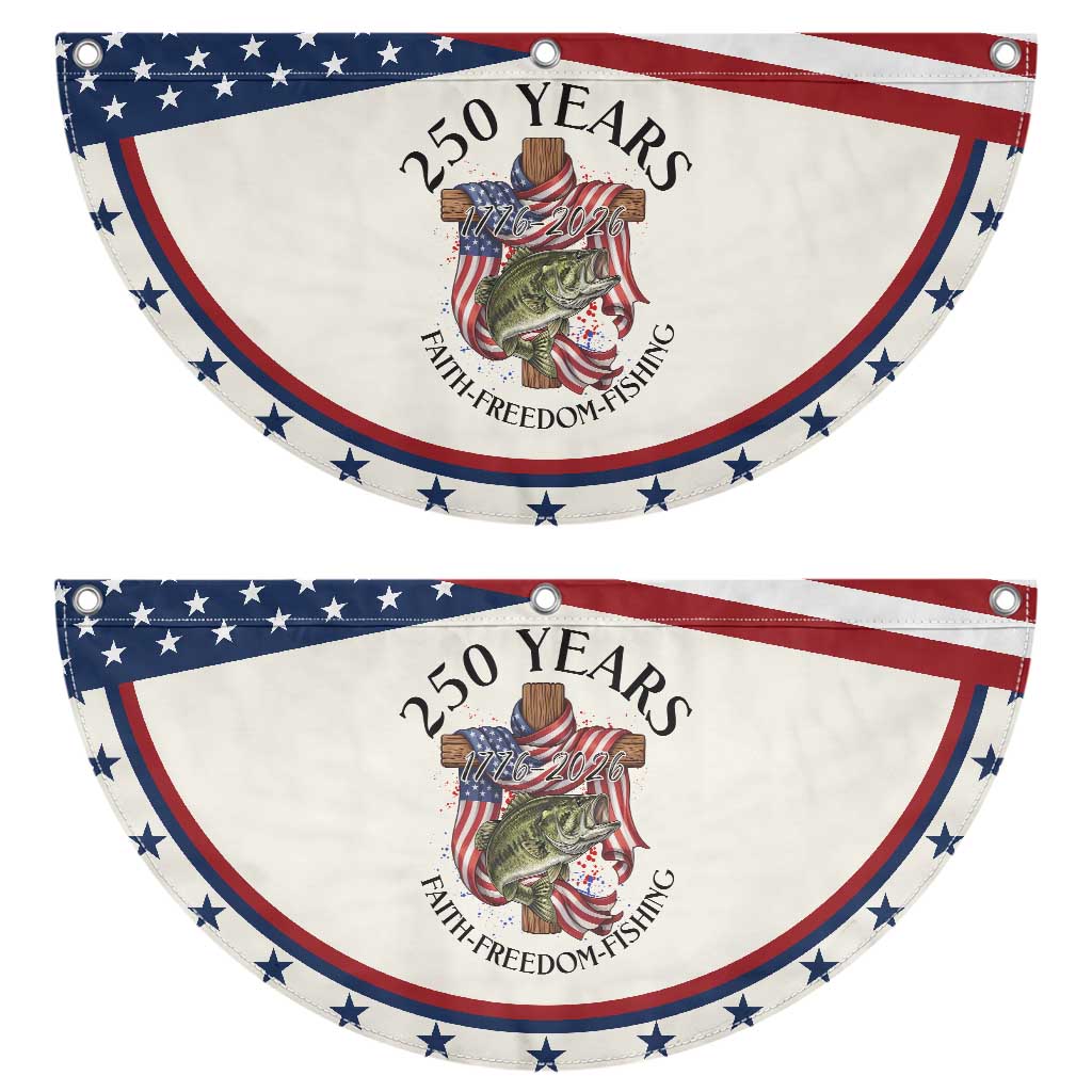 Faith Freedom Fishing Patriotic Fan Flag 250 Years Of Christian Fish Hunting TS12 2pcs pack Classic Beige Print Your Wear